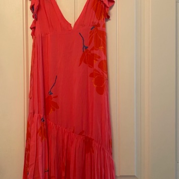 Free People Waterfall Maxi Dress - Pink and Red Floral - 4 - Picture 2 of 3